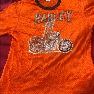 Harley-Davidson Orange Motorcycle Graphic Tee